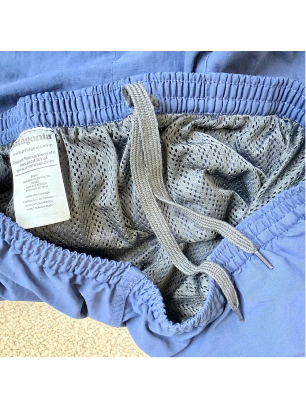 Patagonia Baggies Nylon Swim Trunks Men's Size Small Blue Summer Beach Pool